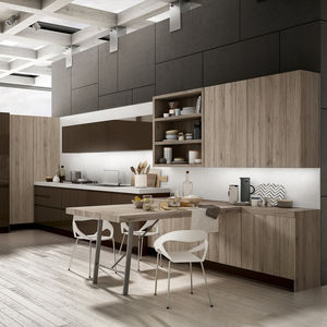 contemporary kitchen / laminate / L-shaped / lacquered