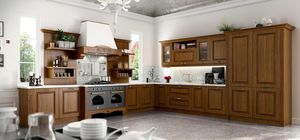 traditional kitchen / solid wood / L-shaped / lacquered