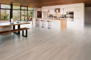 engineered parquet floor / glued / white oak / matte
