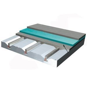 structural floor with girder-slabs / concrete / polystyrene interjoist / floating slab