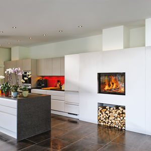 wood-burning fireplace