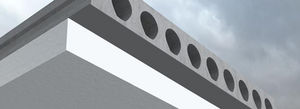 reinforced concrete precast core floor slab / insulating / alveolar