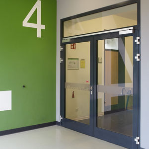 aluminum door profile / security / thermally-insulated / fire-rated