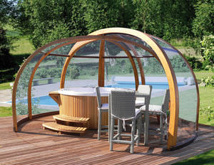 wooden spa enclosure