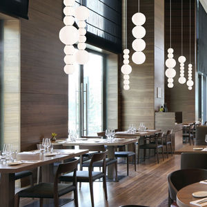pendant lamp / contemporary / brass / glass