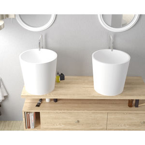 countertop washbasin / conical / Solid Surface / minimalist design