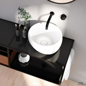 countertop washbasin / round / Solid Surface / Art Deco