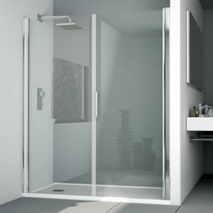 swing shower screen / corner / rectangular / glass