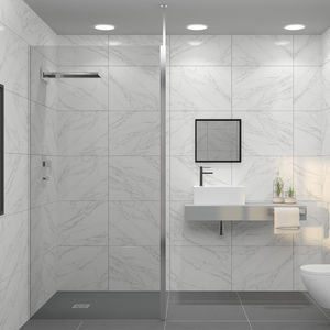 fixed shower screen / rectangular / glass / home