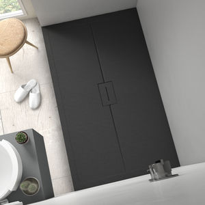 rectangular shower base / floor level / resin / non-slip