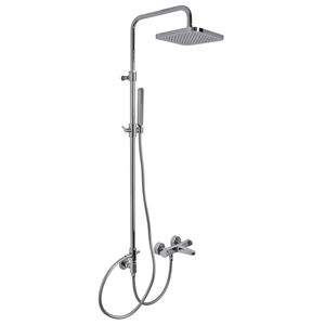 wall-mounted shower set / contemporary / with hand shower / with fixed-column shower head