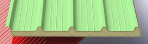galvanized steel roofing panel / flame-retardant / insulating