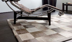 contemporary rug / plaid / cowhide / rectangular