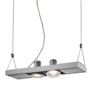 hanging light fixture / LED / linear / glass