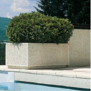 stone planter / rectangular / contemporary / for public spaces