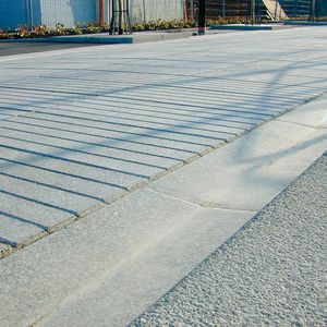 concrete drainage channel / flat / sloped / street