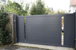 Sliding gate - GWION - Kostum - aluminum / perforated sheet metal ...