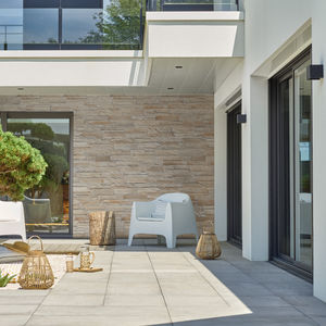 engineered stone wall cladding panel / interior / exterior / textured
