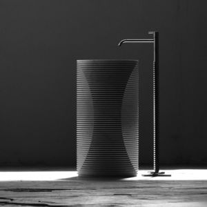 free-standing washbasin / conical / marble / contemporary