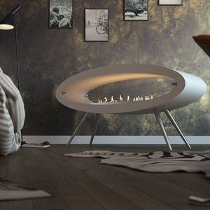 bioethanol fireplace / contemporary / open hearth / double-sided