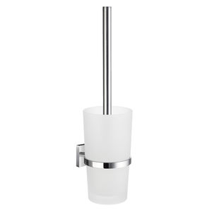 glass toilet brush holder / wall-mounted / for hotels