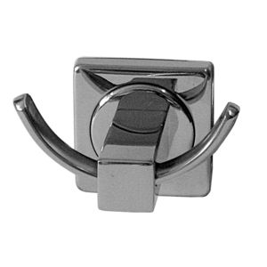 contemporary coat hook / stainless steel / double / bathroom