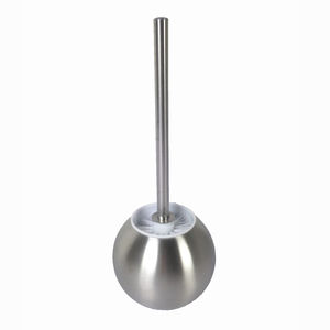 stainless steel toilet brush holder / floor-mounted
