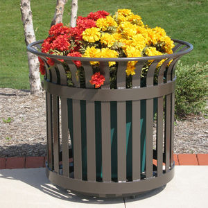 powder-coated steel planter