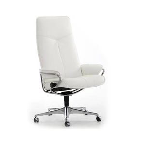 contemporary office armchair / fabric / leather / steel