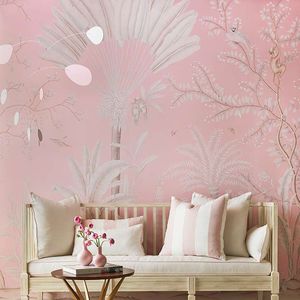 traditional wallpaper / silk / nature pattern / monochrome