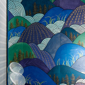 traditional wallpaper / silk / nature pattern / fabric look