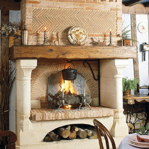 wood-burning fireplace