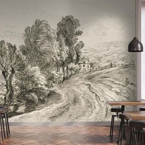 Art Nouveau style wallpaper / sketch / non-woven / washable