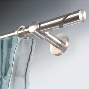 Curtain Pole in satin steel Ø 20mm with Wall Bracket