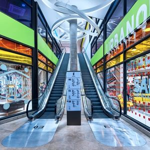 shopping center escalator