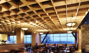 wooden suspended ceiling