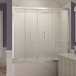 Swing bath screen - AQUA EXTENDER - DreamLine - fixed / tempered glass ...