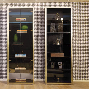 contemporary bookcase / glass / metal