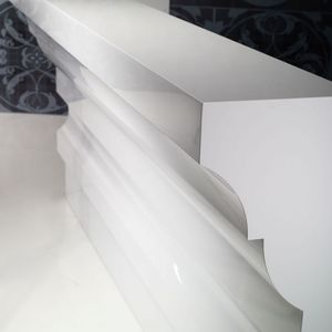 wooden reception desk