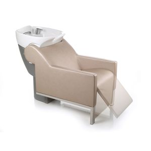shampoo chair with footrest / ceramic / 1-person