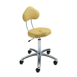 metal styling stool / on casters / star base / adjustable