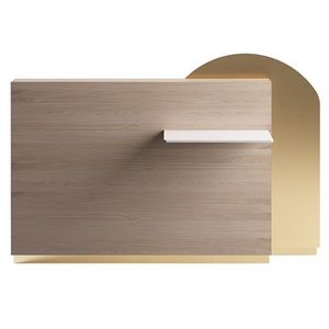 wooden reception desk