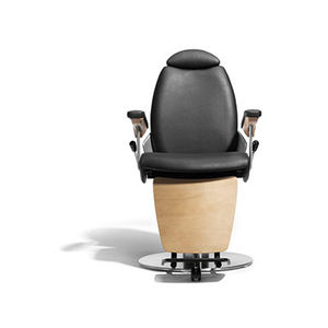 fabric barber chair / wooden / with footrest / with headrest