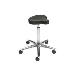 metal task stool / for beauty salons / on casters / saddle seat
