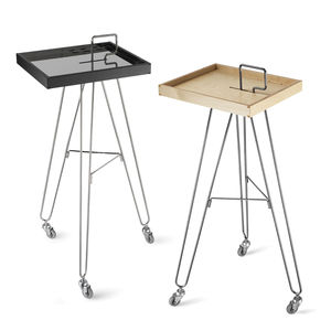 treatment trolley / for hairdressers / made from recycled materials / metal