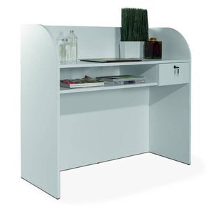 wooden reception desk