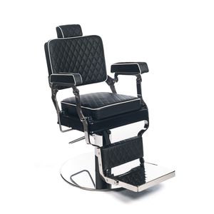 chromed metal barber chair