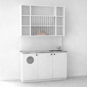 hairdresser cabinet with washbasin