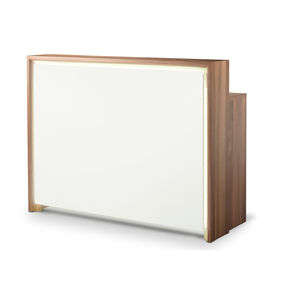 wooden reception desk