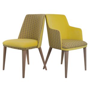 contemporary restaurant chair / upholstered / fabric